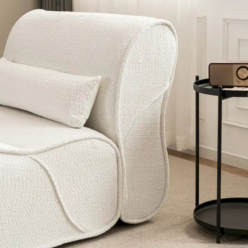 Granulated Velvet Recliner Lounge Chair with Lumbar Cushion