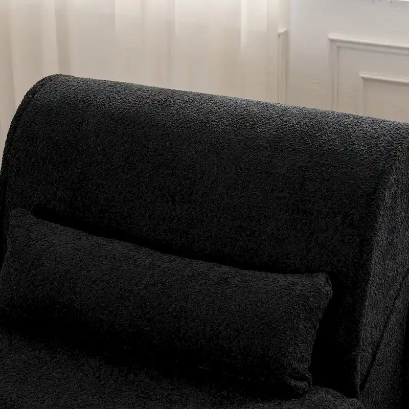 Granulated Velvet Recliner Lounge Chair with Lumbar Cushion
