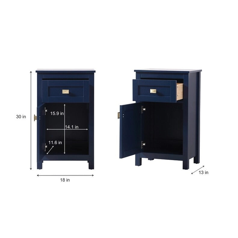 Freestanding Bathroom Storage Cabinet with Drawer & Soft-Close Door