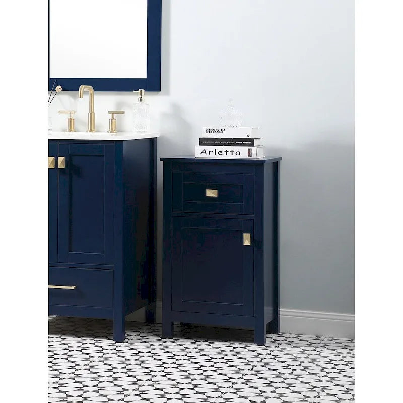 Freestanding Bathroom Storage Cabinet with Drawer & Soft-Close Door