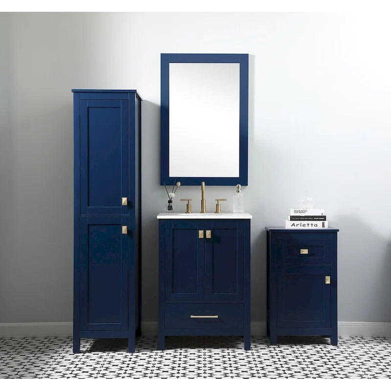 Freestanding Bathroom Storage Cabinet with Drawer & Soft-Close Door