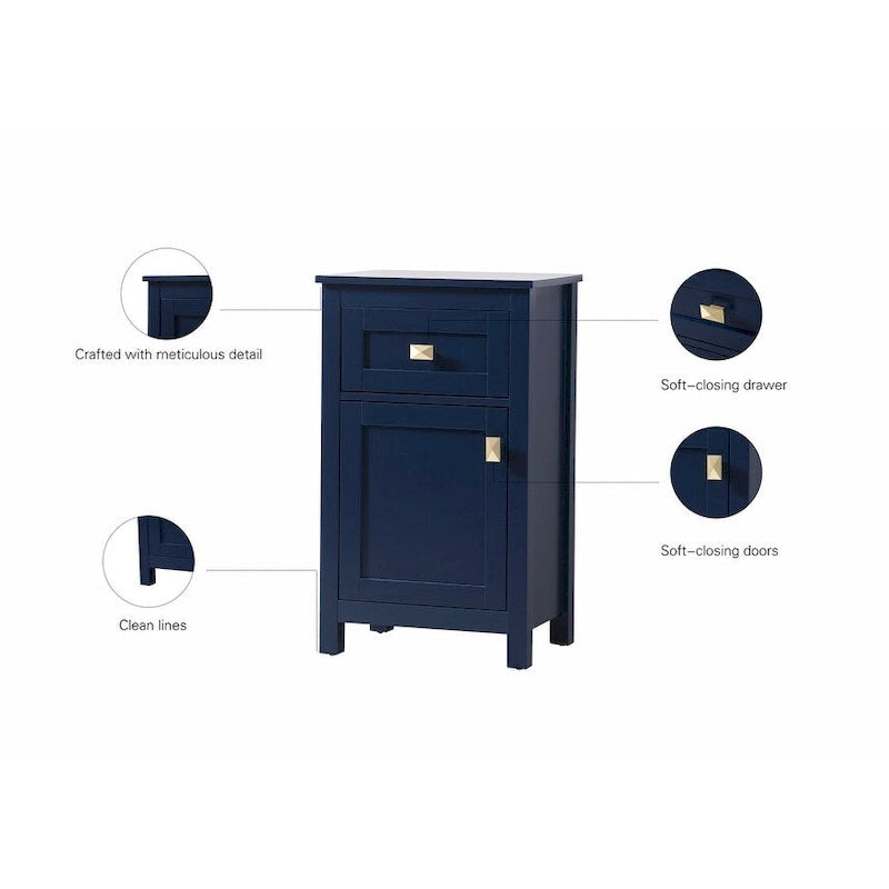 Freestanding Bathroom Storage Cabinet with Drawer & Soft-Close Door