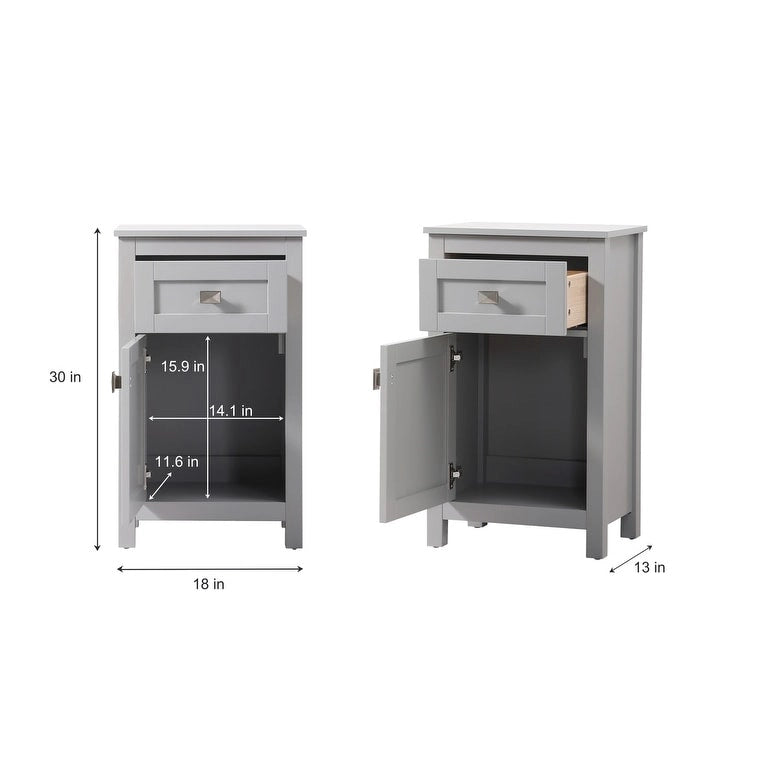 Freestanding Bathroom Storage Cabinet with Drawer & Soft-Close Door