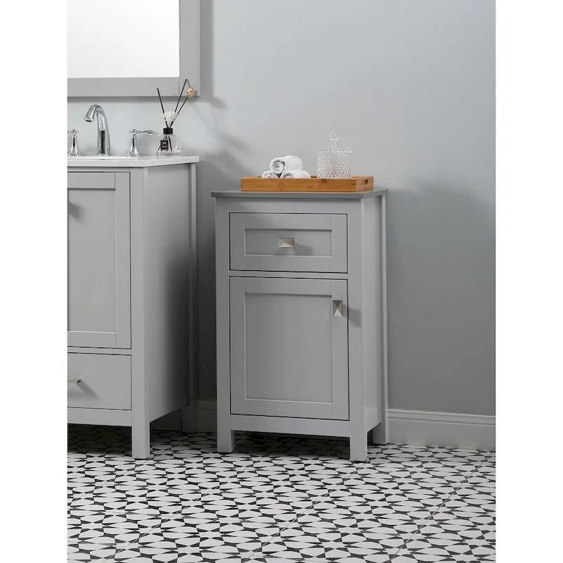 Freestanding Bathroom Storage Cabinet with Drawer & Soft-Close Door