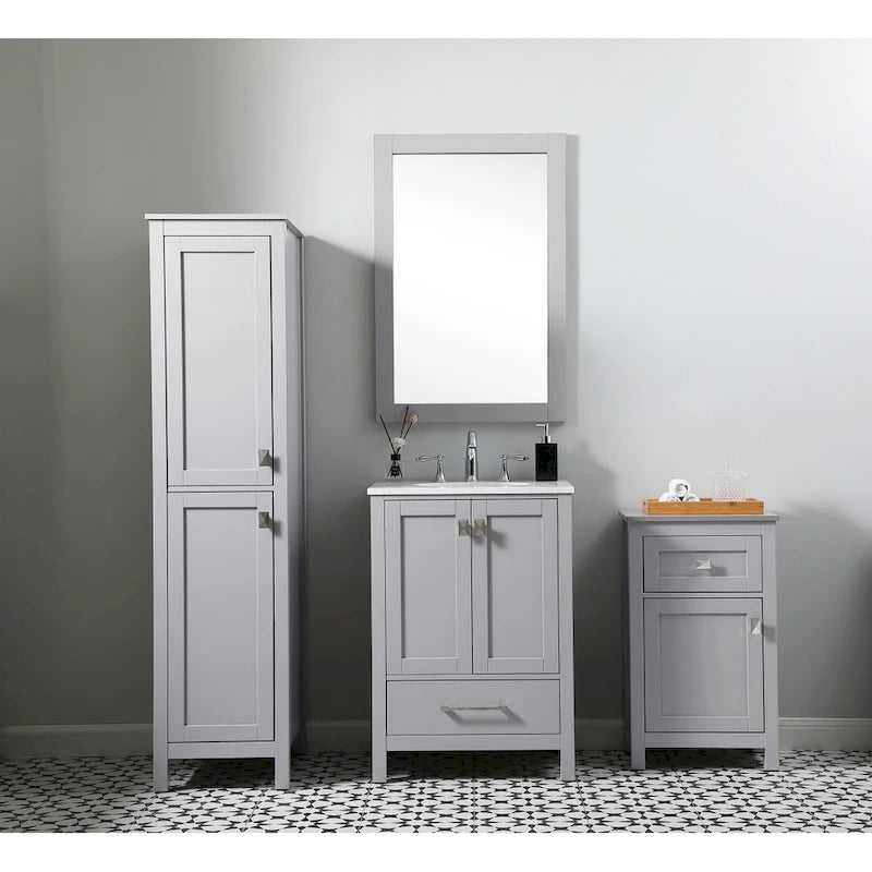 Freestanding Bathroom Storage Cabinet with Drawer & Soft-Close Door