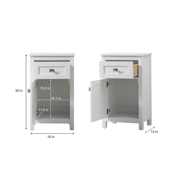Freestanding Bathroom Storage Cabinet with Drawer & Soft-Close Door