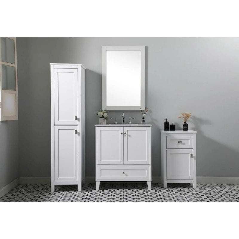 Freestanding Bathroom Storage Cabinet with Drawer & Soft-Close Door