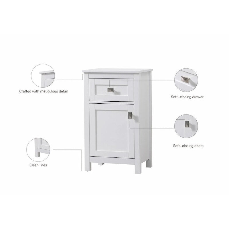 Freestanding Bathroom Storage Cabinet with Drawer & Soft-Close Door