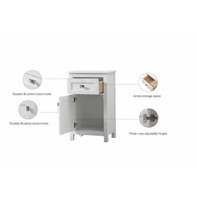 Freestanding Bathroom Storage Cabinet with Drawer & Soft-Close Door