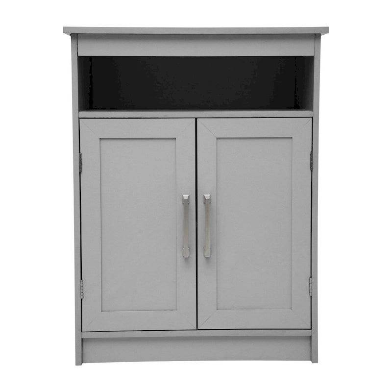 Freestanding Bathroom Storage Cabinet with Open Shelf & Magnetic-Close Doors