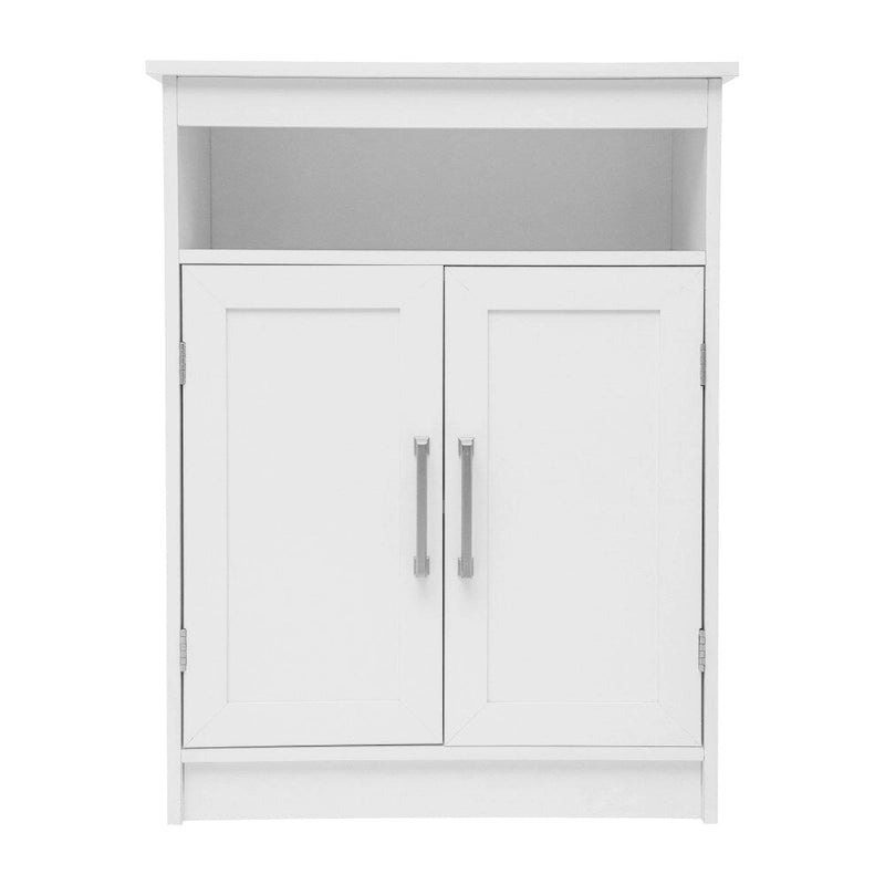 Freestanding Bathroom Storage Cabinet with Open Shelf & Magnetic-Close Doors